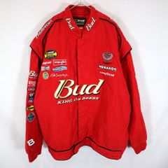 CHASE AUTHENTICS チェイス オーセンティック Budweiser レーシングジャケット 大きいサイズ 企業ロゴ レッド(メンズ 3XL) O1035 CHASE AUTHENTICS チェイス オーセンティック Budweiser レーシング
