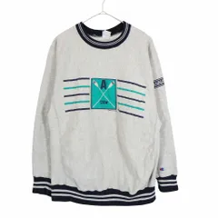 90年代 USA製 Champion チャンピオン リバースウィーブ スウェット プリント グレー (メンズ L) O2592