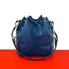 極 美品 LOUIS VUITTON ルイヴィトン ヴィンテージ プチ ノエ エピ レザー 本革 巾着 セミ ワン ショルダーバッグ トレドブルー 231-1