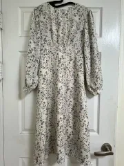 アイボリー 小花柄 ロング ONE PIECE