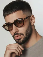 アクセサリー メンズ アイアクセサリー 1ペア メンズ トータスシェル スクエア フレームメガネ、シンプルな無地、リベットデコレーション、カジュアルで多用途なファッション