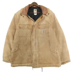 00年代 USA製 Carhartt カーハート トラディショナルコート ワークジャケット ライトブラウン(メンズ 44 R)中古 古着 A3223
