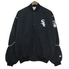 90年代 USA製 STARTER スターター MLB シカゴ・ホワイトソックス スタジアムジャケット ブラック (メンズ XL) 中古 古着 A3475のサムネイル