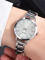 腕時計 レディース クォーツ スタイリッシュでシンプルな デジタル 鋼製バンド 合金 レディース 腕時計、友人や学生への贈り物に最適