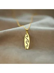 ジュエリー メンズ ネックレス 波型楕円サーフボードペンダントネックレス - ビーチバカンススタイルのジュエリー、デイリーウェア、ギフトに