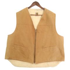 Carhartt ベージュ ジップアップ ベスト - メルカリ