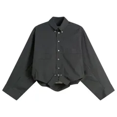 マルタンマルジェラ レディース トップス シャツ ダウン MM6 Maison Margiela Long Sleeve Upside Down Shirt Anthraciteのサムネイル