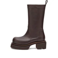 リックオウエンス レディース シューズ ブーツ・レインブーツ Rick Owens Bogun Calf Boots Dark Dust