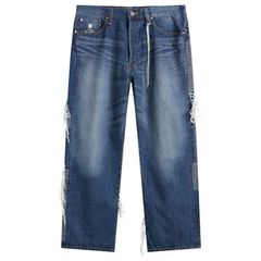 マスターマインド メンズ ボトムス カジュアルパンツ パッチワーク デニム MASTERMIND WORLD Patchwork Jacquard Straight Denim Pants Indig
