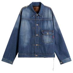 マスターマインド メンズ アウター ジャケット・ブルゾン パッチワーク デニム MASTERMIND WORLD Patchwork Jacquardenim Jacket Indigo インディゴ