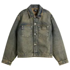 リプレゼント メンズ アウター ジャケット・ブルゾン デニム Represent Denim Trucker Jacket Blue Cream クリームのサムネイル