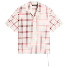マスターマインド メンズ トップス シャツ MASTERMIND WORLD Plaid Short Sleeve Shirt White Red ホワイト