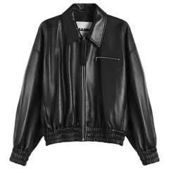 ジル・サンダー レディース アウター ジャケット・ブルゾン レザー Jil Sander Leather Bomber Jacket Black ブラックのサムネイル