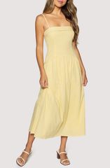 ロストアンドワンダー レディース トップス ワンピース ミディ コットン Lost Wander Sunlit Whimsy Cotton Midi Dress Yellow イエロー