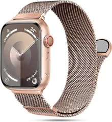 コンパチブル アップルウォッチ バンド 38mm 40mm 41mm 42mm 44mm 45mm 46mm 49mm コンパチブル Apple Watch バンドステンレス留め金製 男女兼用 長さ調節 (シャンパンゴールド)