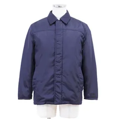 【美品】PRADA プラダ ジャケット サイズ 46 メンズ ステンカラー 比翼 ジップアップ ライナー 取り外し可能 ロングシーズン ナイロン100％ パデッド ブルゾン アウター ネイビー 紺 イタリア製