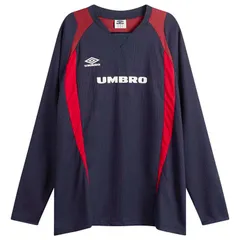 アンブロ メンズ トップス シャツ ジャージー Umbro Panelled Long Sleeve Jersey Baritone Blue Goji Berry Brilliant White ホのサムネイル