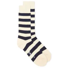 【送料無料】 ビームス プラス メンズ 靴下 アンダーウェア Beams Plus Rib Stripe Sock White