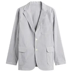 ビームス プラス メンズ アウター ジャケット・ブルゾン ブレザー Beams Plus 3 Button COOLMAX Seersucker Blazer Blue Stripe ブルーのサムネイル