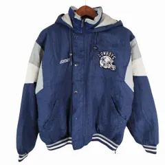 90年代 NFL ダラス・カウボーイズ フーデッド スタジアムジャケット プロチーム アメフト ネイビー (メンズ XL相当) 中古 古着 O8400のサムネイル