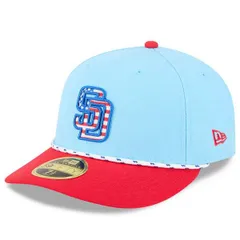 ニューエラ メンズ アクセサリー 帽子 Mens New Era Light BlueRed San Diego Padres 2025 Fourth of July Low Profile 59FIFTY Fitted Hat Light Blue ブルー