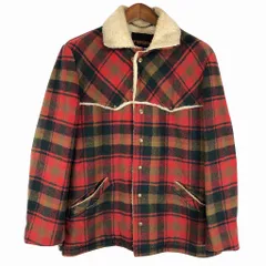 70年代 USA製 McGregor マックレガー ウールジャケット チェック レッド (メンズ 42) O9879 中古 古着