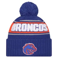 ニューエラ メンズ アクセサリー 帽子 ニット Mens New Era Royal Boise State Broncos Bold Cuffed Knit Hat with Pom Royal