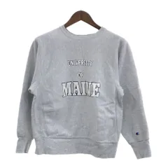80年代 USA製 Champion チャンピオン リバースウィーブ MAINE スウェット カレッジ 3段プリント グレー (メンズ LARGE) P5392