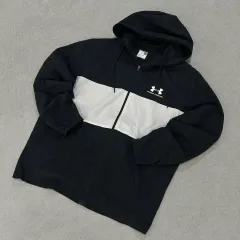 UNDER ARMOUR アンダーアーマー ブラック/白 フード ウィンドブレーカー XL
