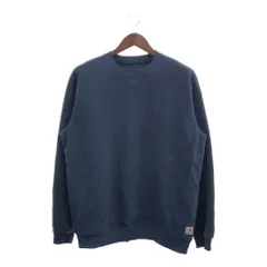 Carhartt カーハート スウェット トレーナー ワーク ワンポイントロゴ ネイビー (メンズ L) 中古 古着 P6885