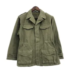 50年代 フランス軍 M-47 フィールドジャケット 前期 ヴィンテージ ミリタリー ユーロ グリーン (メンズ L相当) 中古 古着 P6958