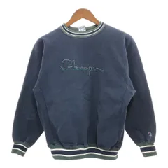 90年代 USA製 Champion チャンピオン リバースウィーブ ロゴ スウェット ラインリブ ネイビー (メンズ L) P7657のサムネイル