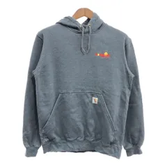 00年代 Carhartt カーハート 企業ロゴ パーカー ワーク ワンポイントロゴ グレー (メンズ S) P7703