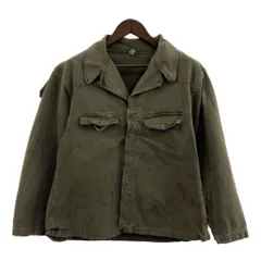 50年代 フランス軍 M-47 フィールドジャケット 前期ヴィンテージ ミリタリー ユーロ オリーブ (メンズ L相当) 中古 古着 P8916