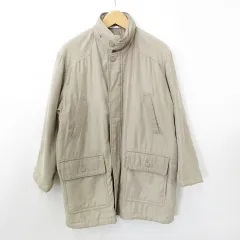 トロイブロス Troy Bros コート 中綿コート ジップアップ 比翼 スタンドカラー フード 別布 ベージュ Lのサムネイル