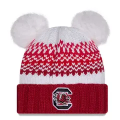 ニューエラ レディース アクセサリー 帽子 プリント ニット Womens New Era Garnet South Carolina Gamecocks Double Pom Print Cuffed Knit Hat Garnet