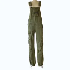 TOMMY JEANS トミーヒルフィガー オーバーオール レディース 多ポケット グリーン S （w-2222）のサムネイル