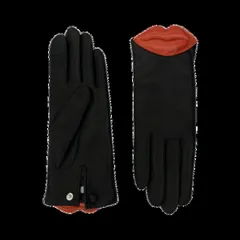 アニェル レディース アクセサリー 手袋 Agnelle Lips Lambskin Glove Lined in Alpaca with a Kiss athe WristnoirCardinalのサムネイル