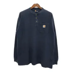 Carhartt カーハート ヘンリーネック 長袖Ｔシャツ ネイビー (メンズ L) 中古 古着 Q9694