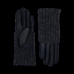 アニェル レディース アクセサリー 手袋 ドット レザー Agnelle Polka Leather and Alpaca Glove TnoirNoirのサムネイル