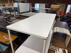 実売7万 プラス 両袖机 幅140 奥70 高さ70cm 鍵付き フラットライン 