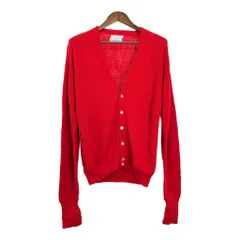 90年代 USA製 Christian Dior クリスチャン ディオール アクリル ニット カーディガン レッド (メンズ L) 中古 古着 R1979のサムネイル