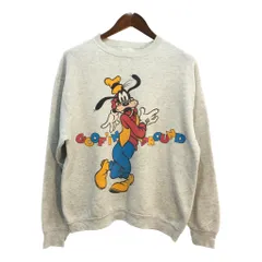 90年代 Disney ディズニー Mickey&Co グーフィー スウェット キャラクター グレー (メンズ XL相当) 中古 古着 R2026