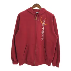 Carhartt カーハート スウェット フルジップ パーカー レッド (メンズ XL) 中古 古着 R2934