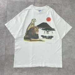 USA製　ビンテージ　tシャツ アニマル　92年　動物　シングルステッチ　L