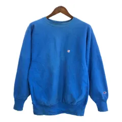 90年代 USA製 Champion チャンピオン REVERSE WEAVE リバースウィーブ スウェット ワンポイントロゴ ブルー (メンズ XL) 中古 古着 R3520