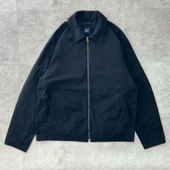 00s OLD GAPナイロンハリントンジャケット無地黒スウィングトップ短丈 