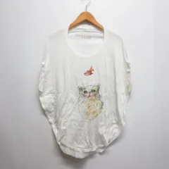 ポール&ジョー シスター PAUL&JOE SISTER 半袖 Tシャツ ねこ 猫 プリント 1 白 ホワイト ドルマン コクーン カットソー 日本製のサムネイル