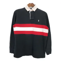 Polo by Ralph Lauren ポロ ラルフローレン ラガーシャツ 長袖 ポロシャツ ブラック (メンズ M) 中古 古着 R3926