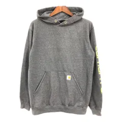 Carhartt カーハート スウェット パーカー 袖プリント グレー (メンズ M) 中古 古着 R3945